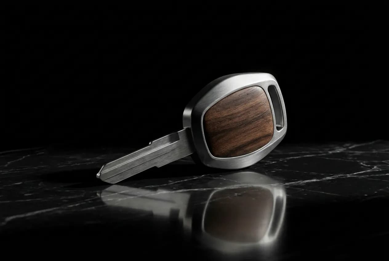 Clé de voiture design en gros plan sur une surface sombre, illustration du concept de résiliation de contrat auto Eurodatacar.