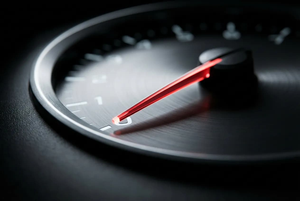 Gros plan sur un compteur de voiture symbolisant la puissance de 105 chevaux pour le calcul des chevaux fiscaux.