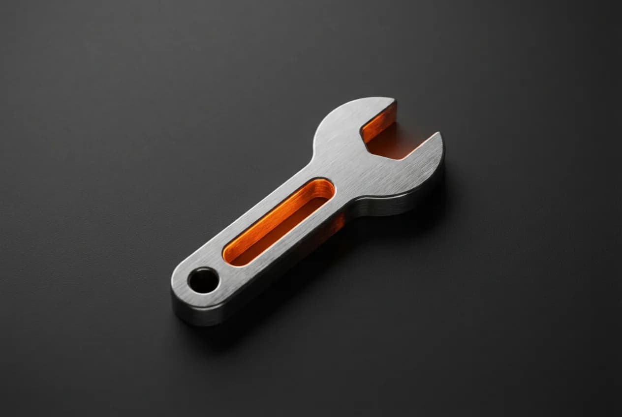 Voyant Service C4 : Causes, Solutions & Reset | Guide Auto Icône de clé à molette orange, symbole du voyant service, sur un fond sombre minimaliste et à fort contraste.