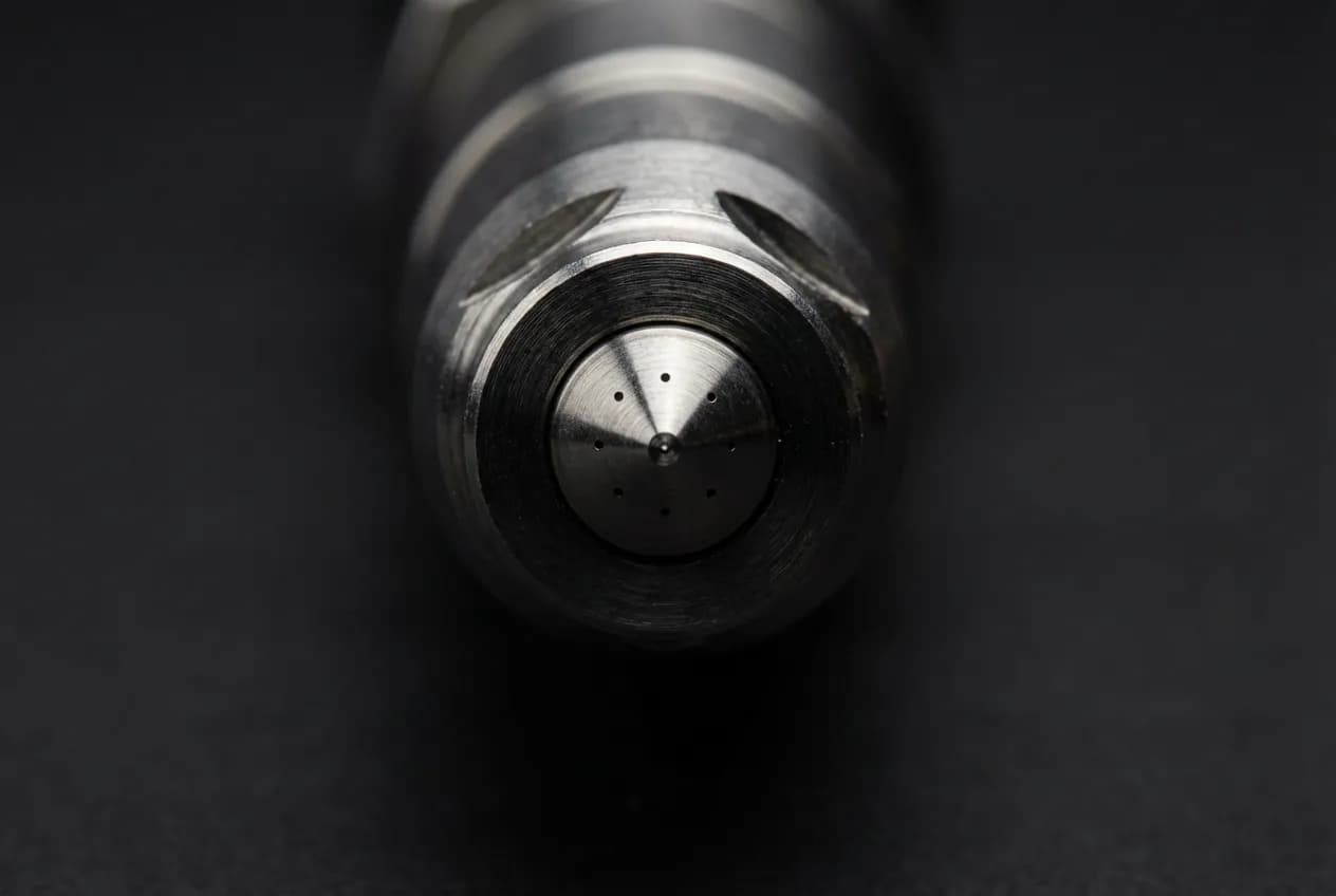 Code P0093 Peugeot 1.6 HDi : Causes, diagnostic et solutions Gros plan sur un injecteur de carburant diesel, symbole du code erreur P0093 sur un moteur Peugeot 1.6 HDi.