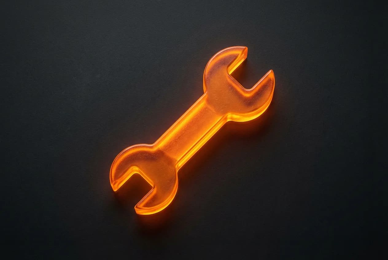 Voyant service C4 allumé : que faire ? Guide complet Icône minimaliste du voyant service, une clé à molette orange, représentant une alerte de maintenance sur une Citroën C4.