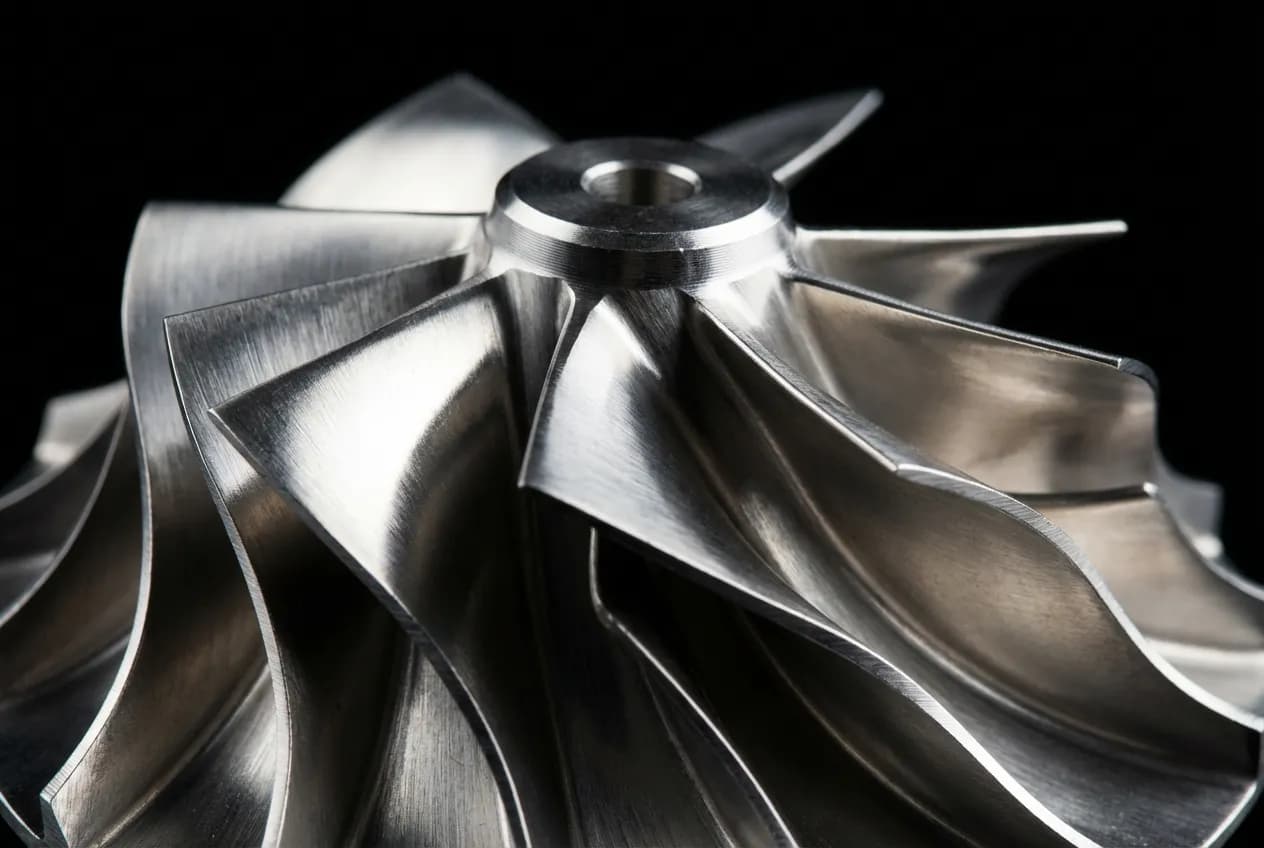 Code P0299 Peugeot : Causes et solutions simples (Guide) Gros plan d'un turbocompresseur de voiture, pièce centrale concernée par le code P0299 Peugeot.