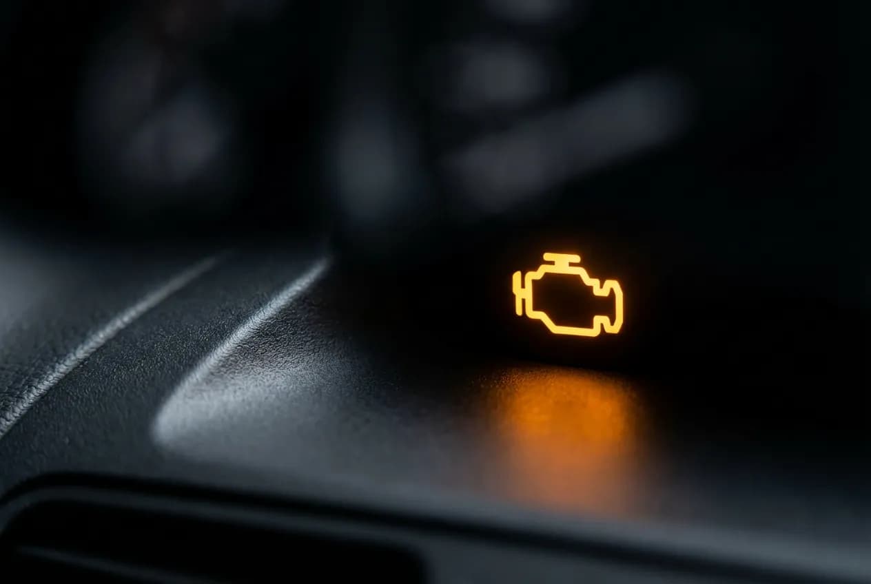 Code P0471 Renault : guide de diagnostic et réparation FAP Voyant moteur orange allumé sur le tableau de bord d'une voiture, symbole du code erreur P0471.