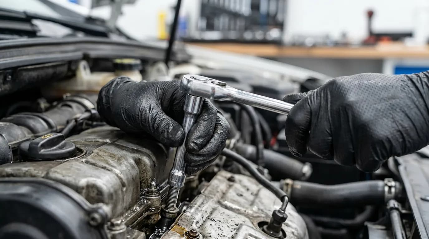 Diagnostic et Réparation de la Vanne EGR Un mécanicien expert effectue le diagnostic de la vanne EGR sur un moteur 1.6 HDi pour résoudre le code P0490.