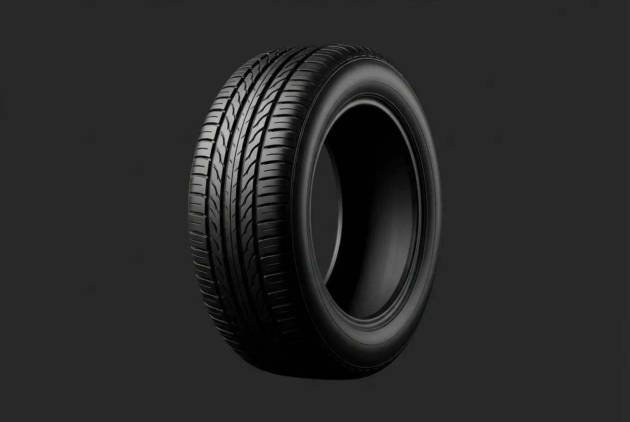 Avis Pneus Rovelo : Notre Test Complet Avant d'Acheter Photographie de studio d'un pneu Rovelo neuf sur fond sombre, mettant en valeur la sculpture de la gomme.
